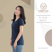 [Women] Comfyco Plain Tee V NECK - NAVY (ไม่ปักโลโก้)