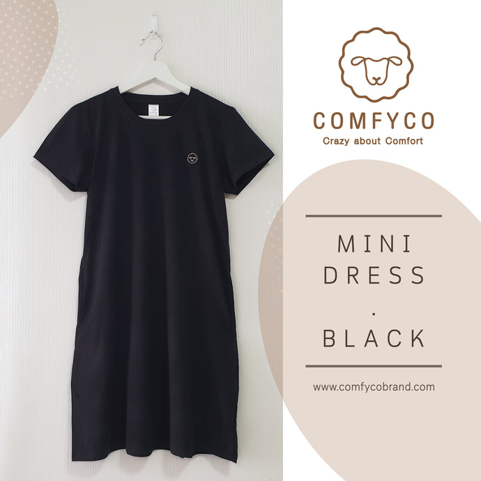 COMFYCO MINI DRESS - BLACK